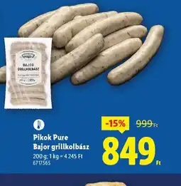 Lidl Bajor grillkolbász ajánlat