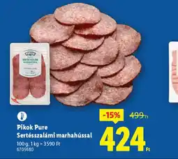 Lidl Pikok Pure Sertésszalámi marhahússal ajánlat