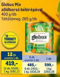 Metro Globus Mix zöldborsó bébirépával ajánlat
