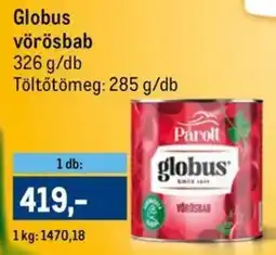 Metro Globus vörösbab ajánlat