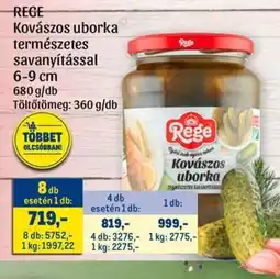 Metro REGE Kovászos uborka természetes savanyítással ajánlat