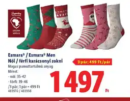Lidl Esmara® / Esmara® Men Női / férfi karácsonyi zokni ajánlat