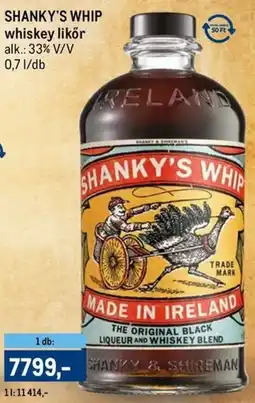 Metro SHANKY'S WHIP whiskey likőr ajánlat
