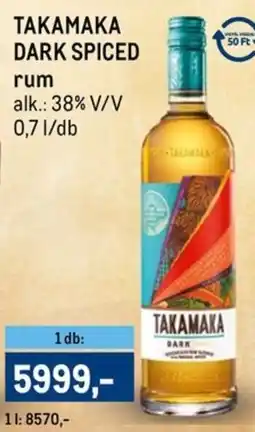 Metro Takamaka Dark Spiced rum ajánlat