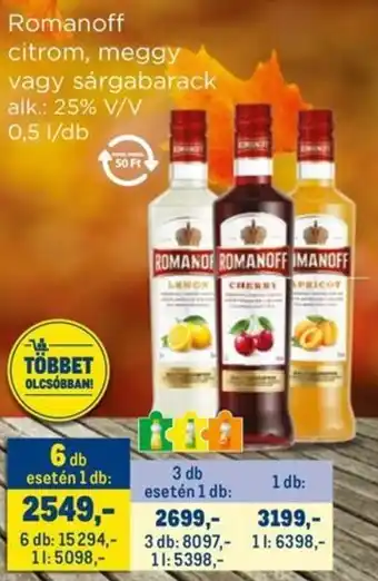 Metro Romanoff citrom, meggy vagy sárgabarack ajánlat