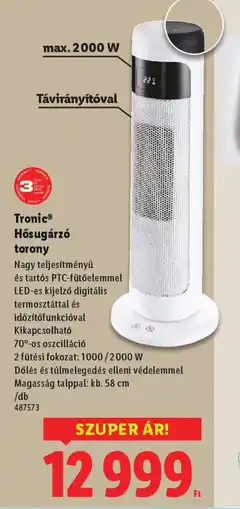 Lidl Tronic Hősugárz torony ajánlat