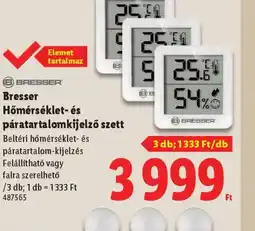 Lidl Bresser Hőmérséklet- és páratartalomkijelző szett ajánlat