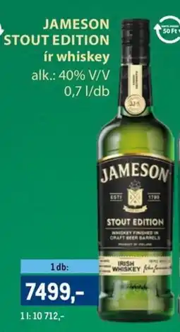 Metro Jameson Stout Edition ír whiskey ajánlat