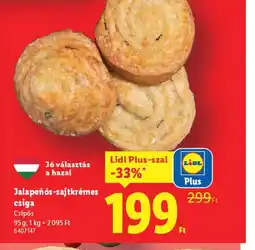 Lidl Jalapeños-sajtkrémes csiga ajánlat