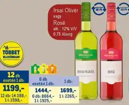 Metro Irsai Olivér, Rosé ajánlat