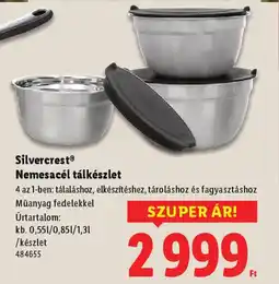 Lidl Silvercrest Nemesacél tálkészlet ajánlat