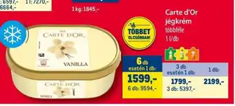 Metro Carte d'Or jégkrém ajánlat
