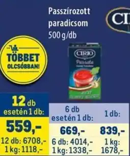 Metro Passzírozott paradicsom ajánlat