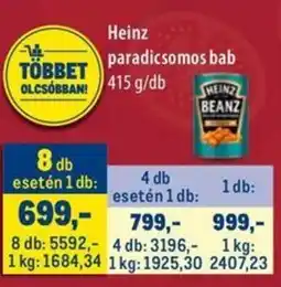 Metro Heinz paradicsomos bab ajánlat