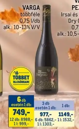 Metro VARGA ajánlat