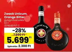 Spar Zwack Unicum, Orange Bitter gyógynövénylikőr ajánlat