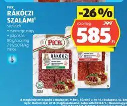ALDI PICK RÁKCZI SZALÁMI ajánlat
