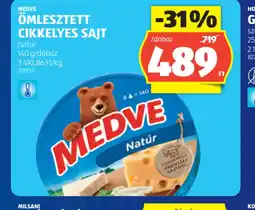 ALDI MEDVE ÖMLESZTETT CIKKELYESS SAJT ajánlat