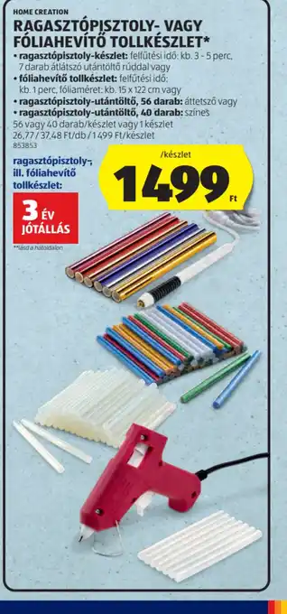 ALDI RAGASZTPISZTOLY- VAGY FLIAHEVÍTŐ TOLLKÉSZLET ajánlat