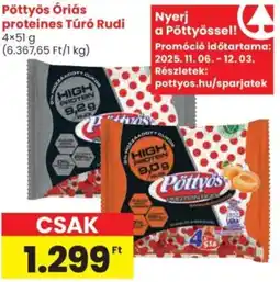 Spar Pöttyös Óriás proteines Túró Rudi ajánlat