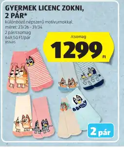 ALDI GYERMEK LICENC ZOKNI, 2 PÁR ajánlat