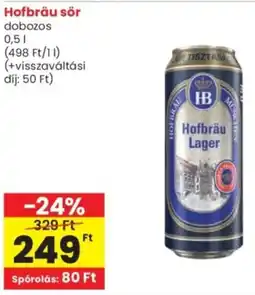 Spar Hofbräu sör ajánlat