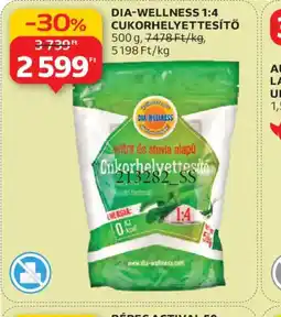 Auchan DIA-WELLNESS 1:4 CUKORHELYETTESÍTŐ ajánlat