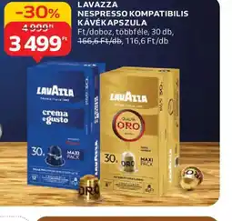 Auchan LAVAZZA NESPRESSO KOMPATIBILIS KÁVÉKAPSZULA ajánlat