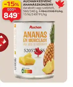Auchan AUCHAN KEDVENC ANANÁSZZKONZERV ajánlat