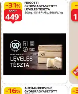 Auchan FRIGOTTI GYORSFAGYASZTOTT LEVELES TÉSZTA ajánlat