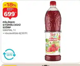 Auchan PÖLÖSKEI GYÜMÖLCSÍZŰ SZÖRP ajánlat