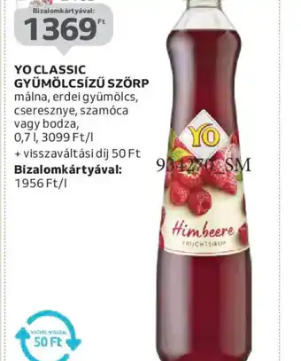 Auchan YO CLASSIC GYÜMÖLCSÍZŰ SZÖRP ajánlat