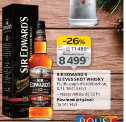 Auchan SIR EDWARD'S 12 ÉVES SKT WHISKY ajánlat