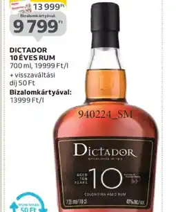 Auchan DICTADOR 10 ÉVES RUM ajánlat