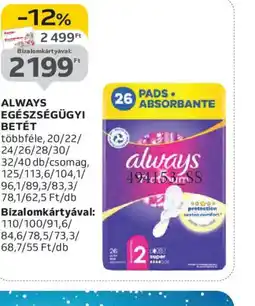 Auchan ALWAYS EGÉSZSÉGÜGYI BETÉT ajánlat