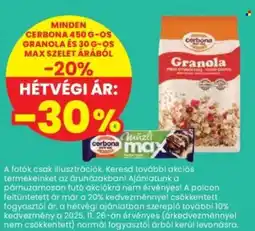 Spar Cerbona granola és max szelet ajánlat