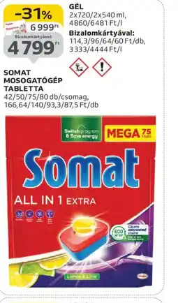 Auchan SOMAT MOSOGATGÉP TABLETTA ajánlat