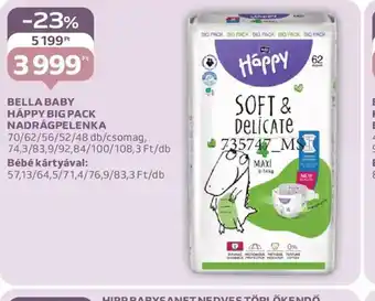 Auchan BELLA BABY HÁPPY BIG PACK NADRÁGPELENKA ajánlat