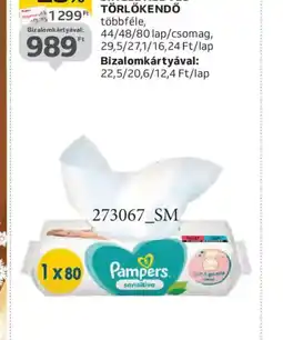 Auchan PAMPERS SINGLE NEDVES TÖRLŐKENDŐ ajánlat
