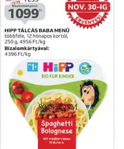 Auchan HIPP TÁLCÁS BABA MENÜ ajánlat