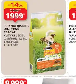 Auchan PURINA FRISKIES MINI MENÜ SZÁRAZ KUTYAELEDEL ajánlat