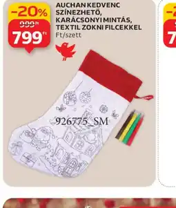 Auchan AUCHAN KEDVENC SZÍNEZHETŐ, KARÁCSONYI MINTÁS, TEXTIL ZOKNI ajánlat