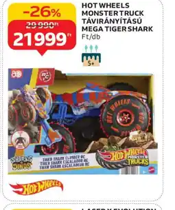 Auchan HOT WHEELS MONSTER TRUCK TÁVIRÁNYÍTÁSÚ MEGA TIGER SHARK ajánlat
