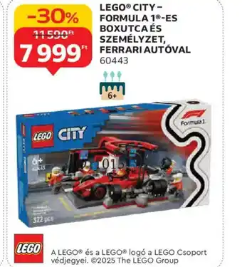 Auchan LEGO® CITY – FORMULA 1®-ES BOXUTCA ÉS SZEMÉLYZET, FERRARI AUTVAL ajánlat