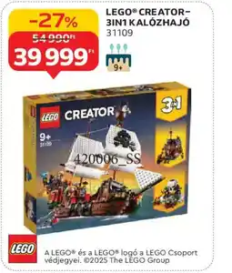 Auchan LEGO® CREATOR- 3IN1 KALZHAJ 31109 ajánlat