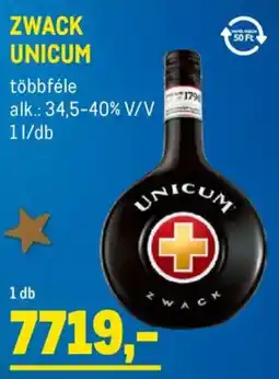 Metro Zwack Unicum ajánlat