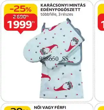 Auchan KARÁCSONYI MINTÁS EDÉNYFOGSZETT ajánlat