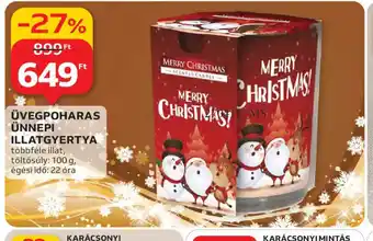 Auchan ÜVEGPOHARAS ÜNNEPI ILLATGYERTYA ajánlat