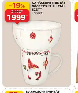 Auchan KARÁCSONYI MINTÁS BÖGRE ÉS MÜZLISTÁL SZETT ajánlat