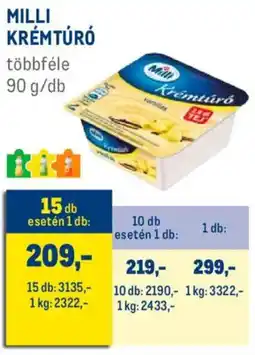 Metro Milli Krémtúró ajánlat